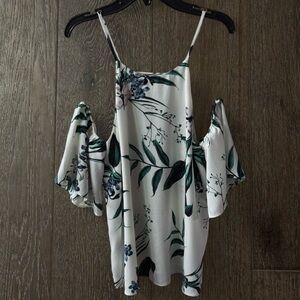 Dynamite Floral Cold Shoulder Blouse
